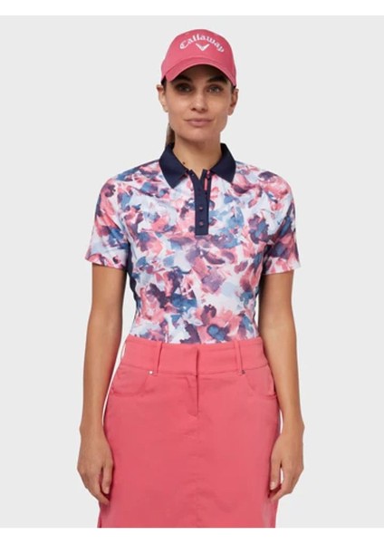 Other Ss Floral With Placket Detail Kadın Tshirt