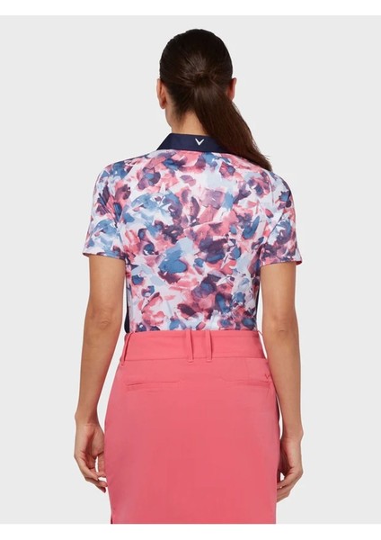 Other Ss Floral With Placket Detail Kadın Tshirt