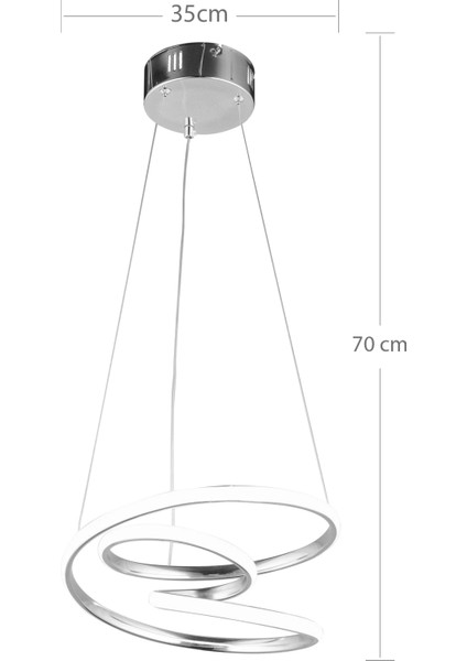 Modern Kıvrımlı Üç Renkli Krom Sarkıt LED Avize