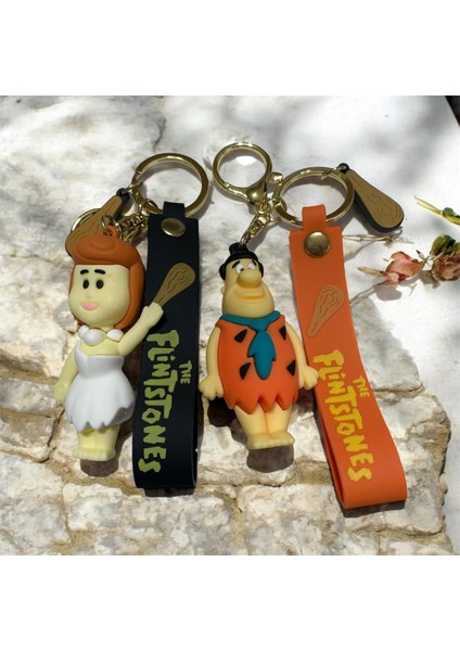 Fred Çakmaktaş ve Wilma Çakmaktaş Figürlü Anahtarlık & Çanta Süsü