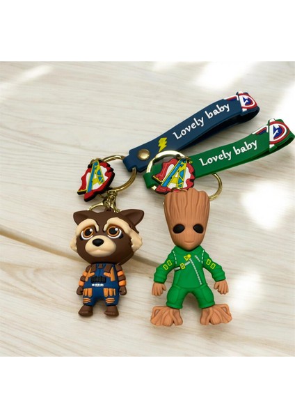 Groot ve Roket Figürlü Anahtarlık & Çanta Süsü modelleri