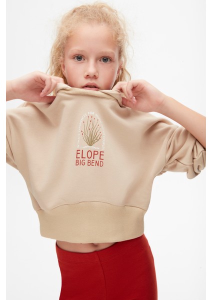 37311 Kız Çocuk Vizon Elope Sweat