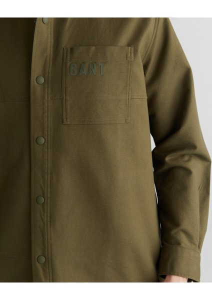 Erkek Yeşil Oversize Fit Logolu Gömlek 3824325T.301
