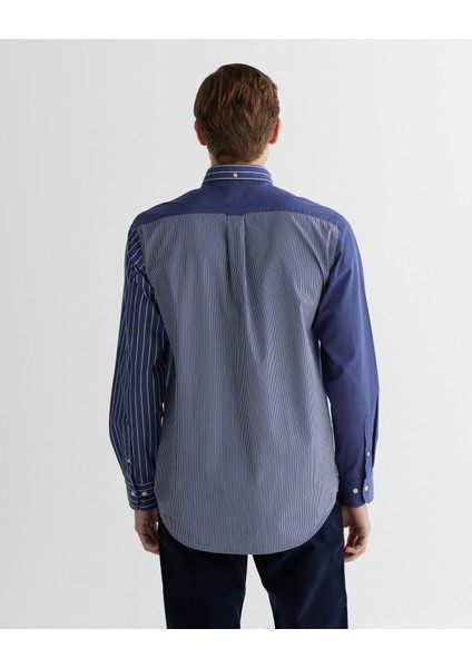 Erkek Lacivert Regular Fit Gömlek Yaka Çizgili Gömlek 3824320T.410 fiyatları