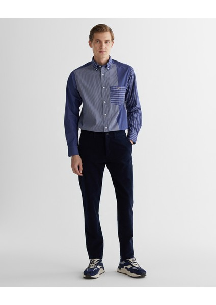 Erkek Lacivert Regular Fit Gömlek Yaka Çizgili Gömlek 3824320T.410 modelleri