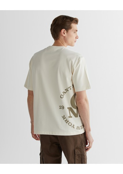 Erkek Krem Regular Fit Bisiklet Yaka Logolu T-Shirt 2324360T.130 fiyatları