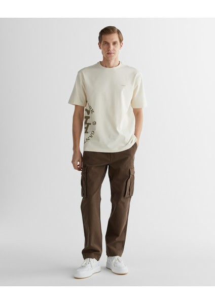 Erkek Krem Regular Fit Bisiklet Yaka Logolu T-Shirt 2324360T.130 modelleri