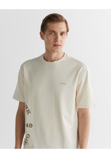 Erkek Krem Regular Fit Bisiklet Yaka Logolu T-Shirt 2324360T.130 fırsatları