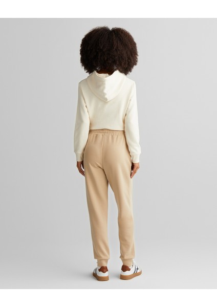 Kadın Bej Regular Fit Logolu Eşofman Altı 42624316T.277