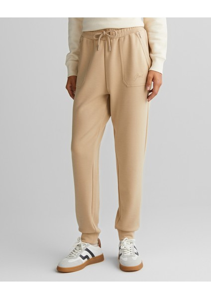 Kadın Bej Regular Fit Logolu Eşofman Altı 42624316T.277