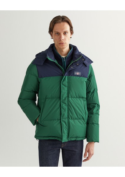 Erkek Yeşil Kapüşonlu Mont 7124313T.433 fırsatları