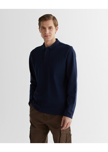 Erkek Lacivert Regular Fit Polo Yaka Logolu Polo 2424331T.410