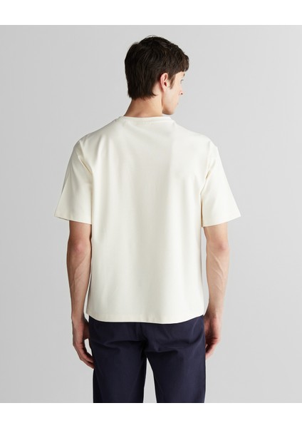 Erkek Krem Regular Fit Bisiklet Yaka Logolu T-Shirt 2324356T.130 fiyatları