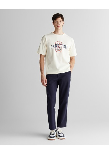 Erkek Krem Regular Fit Bisiklet Yaka Logolu T-Shirt 2324356T.130 modelleri