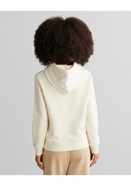 Kadın Krem Relaxed Fit Kapüşonlu Logolu Sweatshirt 4201252.130 fiyatları