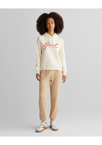 Kadın Krem Relaxed Fit Kapüşonlu Logolu Sweatshirt 4201252.130 modelleri
