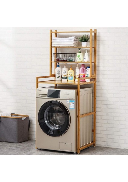 Ahşap Çamaşır Makinesi Dolapi Banyo Organizer, Ahşap Dolap