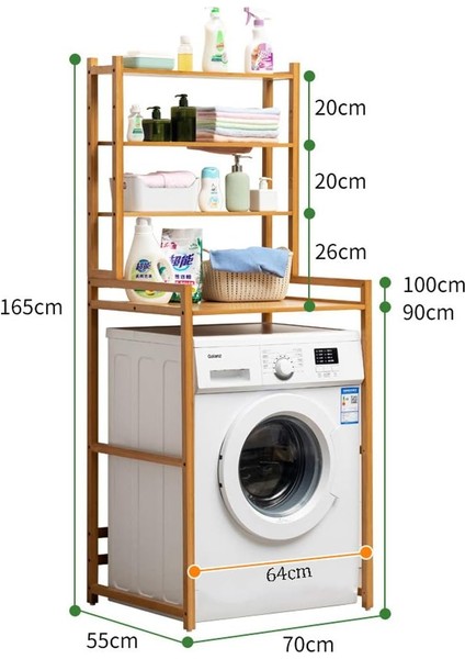 Ahşap Çamaşır Makinesi Dolapi Banyo Organizer, Ahşap Dolap
