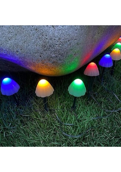 4.5 Metre 12 Led'li Solar Mushroom Lights Güneş Enerjili Mantar Bahçe Aydınlatması