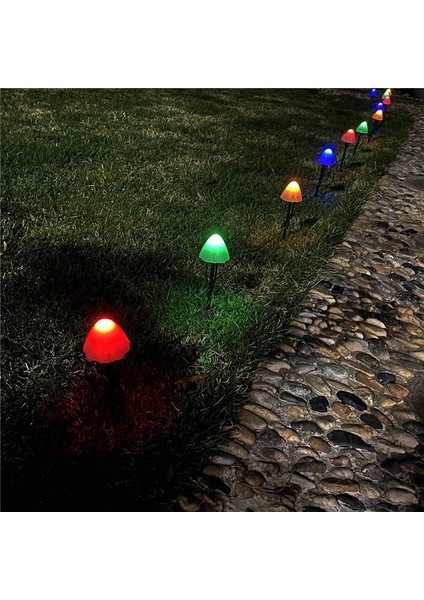 4.5 Metre 12 Led'li Solar Mushroom Lights Güneş Enerjili Mantar Bahçe Aydınlatması
