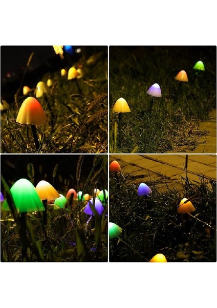4.5 Metre 12 Led'li Solar Mushroom Lights Güneş Enerjili Mantar Bahçe Aydınlatması