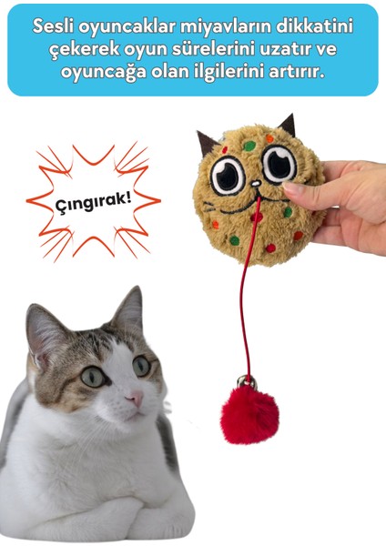 2'li Kedi Oyuncak Seti Catnipli Carameow Latte, Hışırtılı Kurabiye Sesli Kedi Oyuncakları modelleri