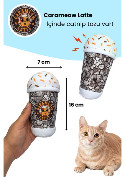 2'li Kedi Oyuncak Seti Catnipli Carameow Latte, Hışırtılı Kurabiye Sesli Kedi Oyuncakları fırsatları
