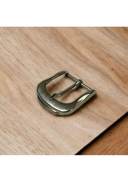 Kemer Tokası 3,5 cm Bej Nikel Hafif Ürün (Leathercraft, Deri Hobi)