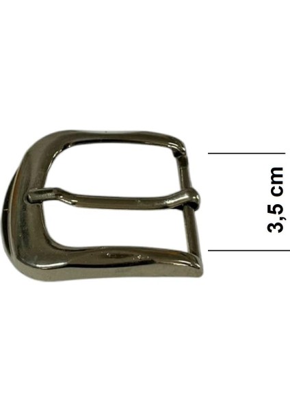 Kemer Tokası 3,5 cm Bej Nikel Hafif Ürün (Leathercraft, Deri Hobi)