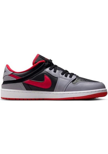 Air Jordan 1 Low Flyase Mens Leather Sneaker Hakiki Deri Erkek Günlük Spor Ayakkabı Antrasit