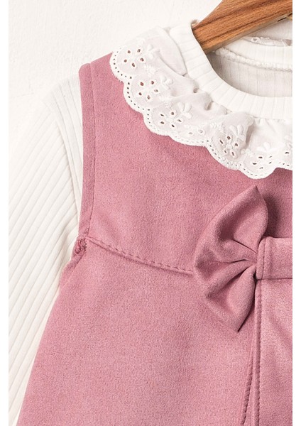 Kız Çocuk Fiyonk Detaylı Ikili Süet Elbise indirimleri