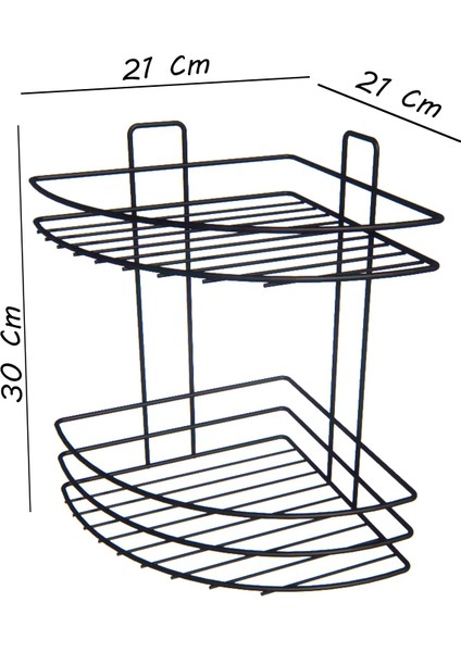 Home Altın Kaplama Yapışkanlı 2 Katlı Banyo Köşeliği Köşe Rafı Duş Şampuanlık Organizer Raf
