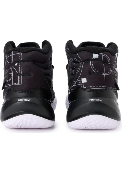 378326 Playmaker Pro Mıd Courtsıde Black-White Yetıskın Unıseks Basketbol Ayakkabısı