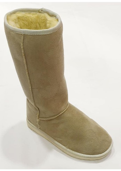 Classic Tall Kadın Kürklü Bej Bot 308-02
