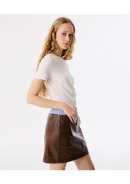 Çizgili Poplin Mıx Etek TS1250004052074