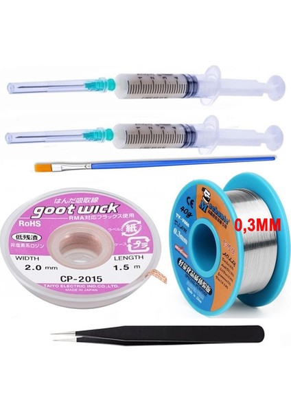 Mechanic Lehim Teli 63SN/37PB Uyumlu Flux %1-3 40GR 03MM, CP2015-2,0 Set2 Düz Cımbız 6in1 Arada