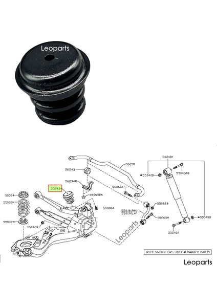 Nissan Qashqai - Xtrail 2007-2013 Arka Taşıyıcı Takozu 55240-JD000 fırsatları