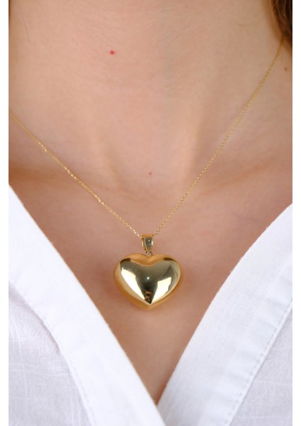 14 Ayar Altın Balon Kalpli Kolye