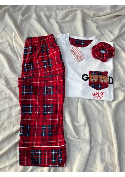Couple Team Good Night Pötikare Cepli Kadın Pijama Takımı(Sadece Kadın)