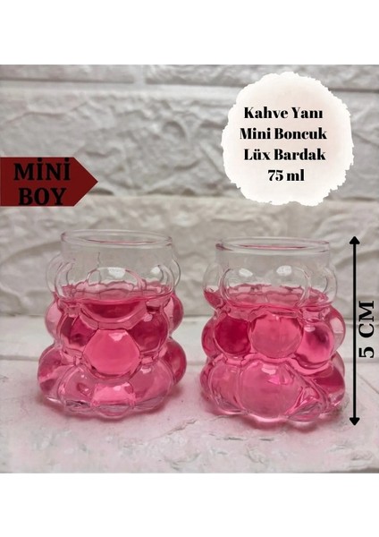 Boncuk Kahve Yanı 6 ADET Mini Üzüm Bardak 75 ml