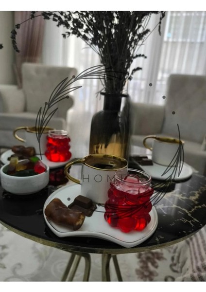Boncuk Kahve Yanı 6 ADET Mini Üzüm Bardak 75 ml