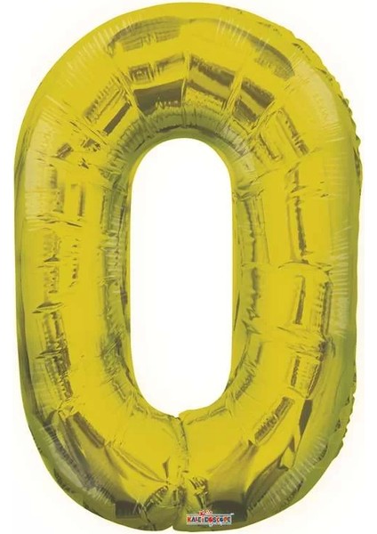 Folyo Balon 0 Rakamı Gold // Altın Renk 100 cm