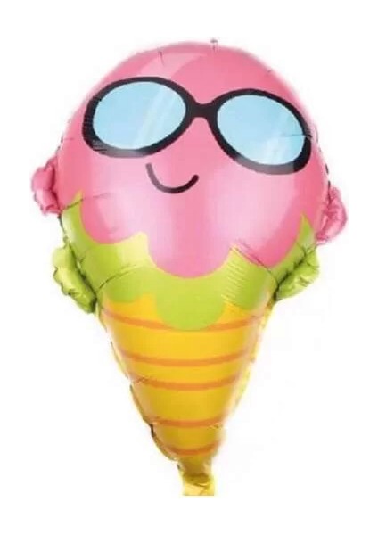 Gözlüklü Külah Dondurma Folyo Balon