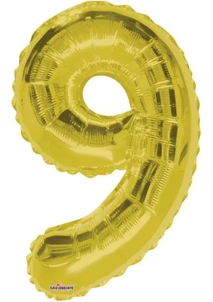 Folyo Balon 9 Rakamı Gold//altın Renk 100 cm