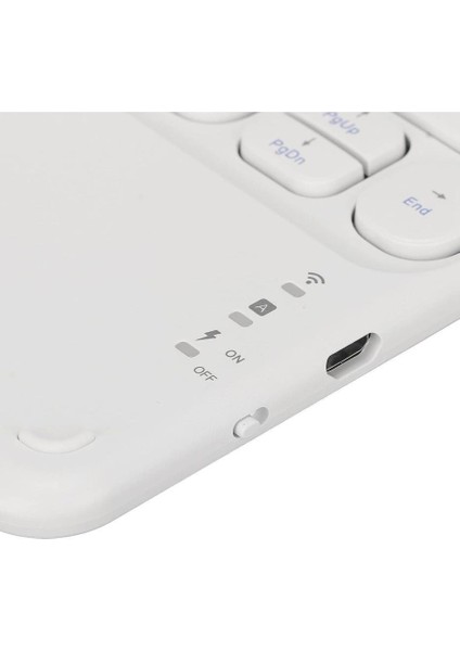 Apple iPad Air 13" (2024) Wi-Fi Uyumlu Kablosuz Bluetooth Şarjlı Touchpad'li Klavye Mouse Seti - Beyaz