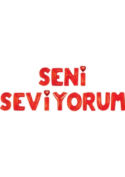 Seni Seviyorum Kırmızı Harf Folyo Balon