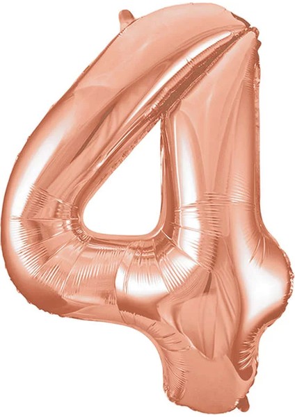 4 Rakamı Rose Gold Folyo Balon 100 cm