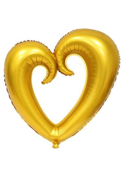 Şekilli Kalp Altın Renk Folyo Balon