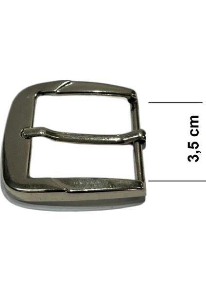 Kemer Tokası 3,5 cm Bej Nikel Hafif Ürün (Leathercraft, Deri Hobi)