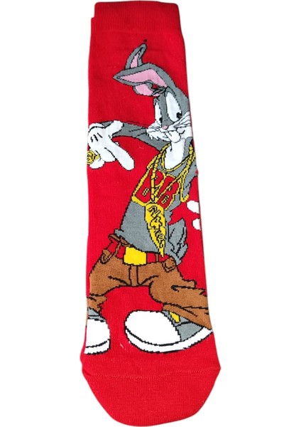 Bugs Bunny Desenli Unisex Soket Çorap